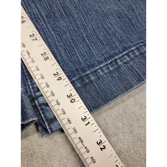 Banana Republic Trouser Jeans Womens 14 35x31 Wide Blue Stretch High Boho Y2K - Picture 3 of 15